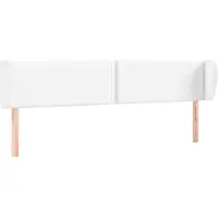 vidaXL Hoofdbord met randen 203x23x78/88 cm kunstleer wit