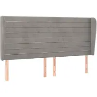 vidaXL Hoofdbord met randen 183x23x118/128 cm fluweel lichtgrijs