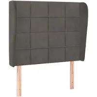 vidaXL Hoofdbord met randen 93x23x118/128 cm fluweel donkergrijs