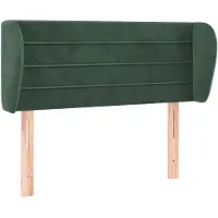 vidaXL Hoofdbord met randen 93x23x78/88 cm fluweel donkergroen