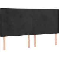 vidaXL Hoofdbord zwart 160x5x118/128 cm fluweel