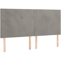 vidaXL Hoofdbord lichtgrijs 160x5x118/128 cm fluweel