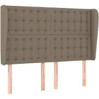 vidaXL Hoofdbord met randen 147x23x118/128 cm stof taupe