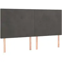 vidaXL Hoofdbord donkergrijs 200x5x118/128 cm Fluweel