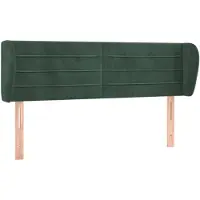 vidaXL Hoofdbord met randen 147x23x78/88 cm fluweel donkergroen