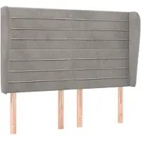 vidaXL Hoofdbord met randen 147x23x118/128 cm fluweel lichtgrijs