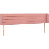 vidaXL Hoofdbord met randen 163x16x78/88 cm fluweel roze