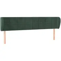 vidaXL Hoofdbord met randen 183x23x78/88 cm fluweel donkergroen