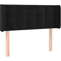 vidaXL Hoofdbord met randen 103x16x78/88 cm fluweel zwart