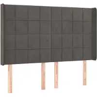vidaXL Hoofdbord met randen 147x16x118/128 cm fluweel donkergrijs