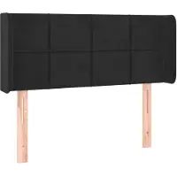 vidaXL Hoofdbord met randen 103x16x78/88 cm fluweel zwart