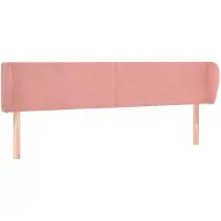 vidaXL Hoofdbord met randen 203x23x78/88 cm fluweel roze