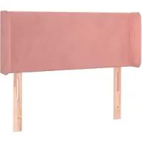 vidaXL Hoofdbord met randen 103x16x78/88 cm fluweel roze