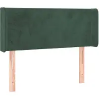 vidaXL Hoofdbord met randen 103x16x78/88 cm fluweel donkergroen