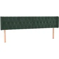 vidaXL Hoofdbord met randen 183x16x78/88 cm fluweel donkergroen