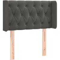 vidaXL Hoofdbord met randen 83x16x78/88 cm fluweel donkergrijs