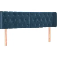 vidaXL Hoofdbord met randen 163x16x78/88 cm fluweel donkerblauw