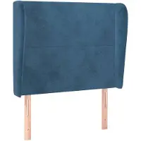 vidaXL Hoofdbord met randen 83x23x118/128 cm fluweel donkerblauw