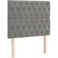vidaXL Hoofdbord lichtgrijs 100x7x118/128 cm fluweel