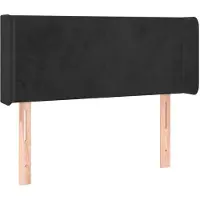 vidaXL Hoofdbord met randen 93x16x78/88 cm fluweel zwart
