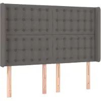 vidaXL Hoofdbord met randen 147x16x118/128 cm kunstleer grijs