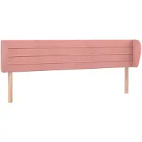 vidaXL Hoofdbord met randen 183x23x78/88 cm fluweel roze