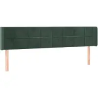 vidaXL Hoofdbord met randen 163x16x78/88 cm fluweel donkergroen