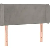 vidaXL Hoofdbord met randen 103x16x78/88 cm fluweel lichtgrijs
