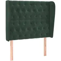 vidaXL Hoofdbord met randen 93x23x118/128 cm fluweel donkergroen