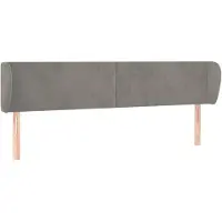 vidaXL Hoofdbord met randen 163x23x78/88 cm fluweel lichtgrijs
