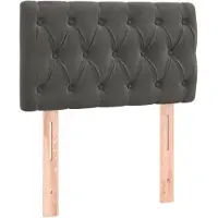 vidaXL Hoofdbord 80x7x78/88 cm fluweel donkergrijs