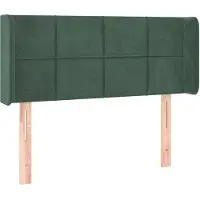 vidaXL Hoofdbord met randen 103x16x78/88 cm fluweel donkergroen