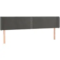 vidaXL Hoofdbord met randen 203x16x78/88 cm fluweel donkergrijs