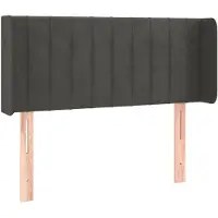 vidaXL Hoofdbord met randen 103x16x78/88 cm fluweel donkergrijs