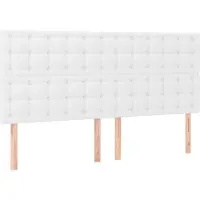 vidaXL Hoofdbord wit 160x5x118/128 cm kunstleer