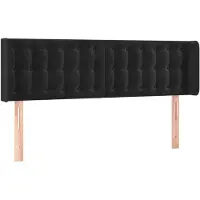 vidaXL Hoofdbord met randen 147x16x78/88 cm fluweel zwart