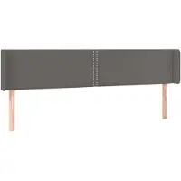 vidaXL Hoofdbord met randen 203x16x78/88 cm kunstleer grijs