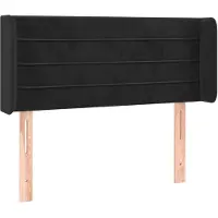 vidaXL Hoofdbord met randen 103x16x78/88 cm fluweel zwart