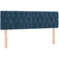 vidaXL Hoofdborden 144x7x78/88 cm fluweel donkerblauw