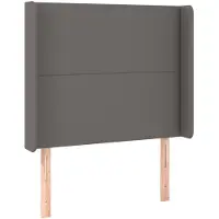 vidaXL Hoofdbord met randen 83x16x118/128 cm kunstleer grijs