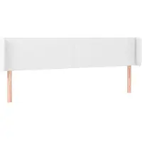 vidaXL Hoofdbord met randen 183x16x78/88 cm kunstleer wit