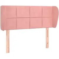 vidaXL Hoofdbord met randen 93x23x78/88 cm fluweel roze