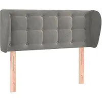 vidaXL Hoofdbord met randen 93x23x78/88 cm fluweel lichtgrijs