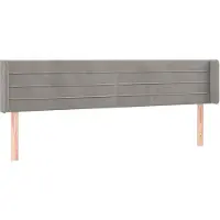 vidaXL Hoofdbord met randen 163x16x78/88 cm fluweel lichtgrijs