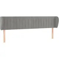 vidaXL Hoofdbord met randen 163x23x78/88 cm fluweel lichtgrijs