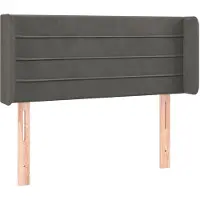 vidaXL Hoofdbord met randen 103x16x78/88 cm fluweel donkergrijs