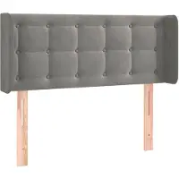 vidaXL Hoofdbord met randen 93x16x78/88 cm fluweel lichtgrijs