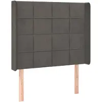 vidaXL Hoofdbord met randen 93x16x118/128 cm fluweel donkergrijs