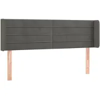 vidaXL Hoofdbord met randen 147x16x78/88 cm fluweel donkergrijs