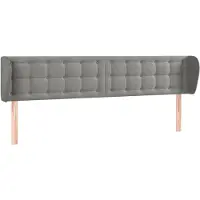 vidaXL Hoofdbord met randen 163x23x78/88 cm fluweel lichtgrijs